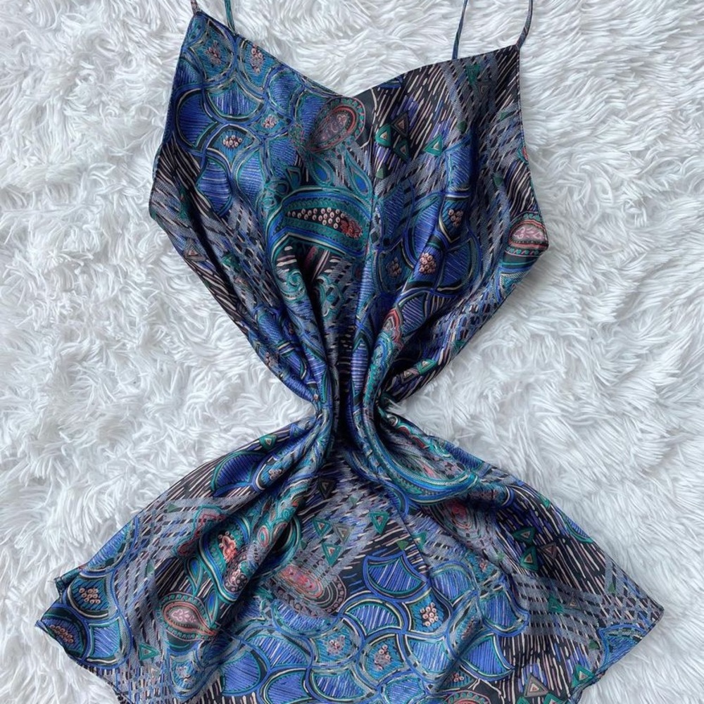 Vintage 90s Retro Patterned Slip Dress